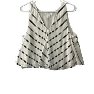 Club Monaco White Chevron Sleeveless Blouse – Size M